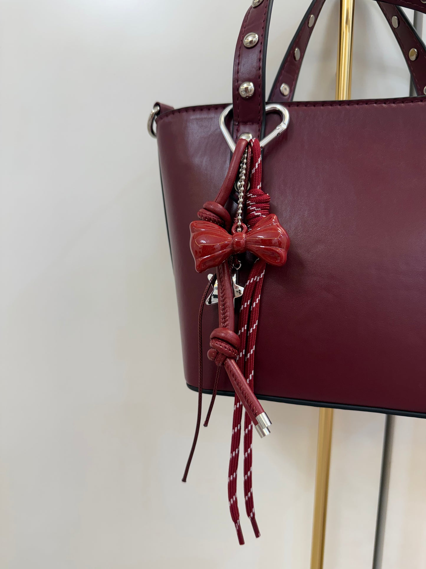 Burgundy bow