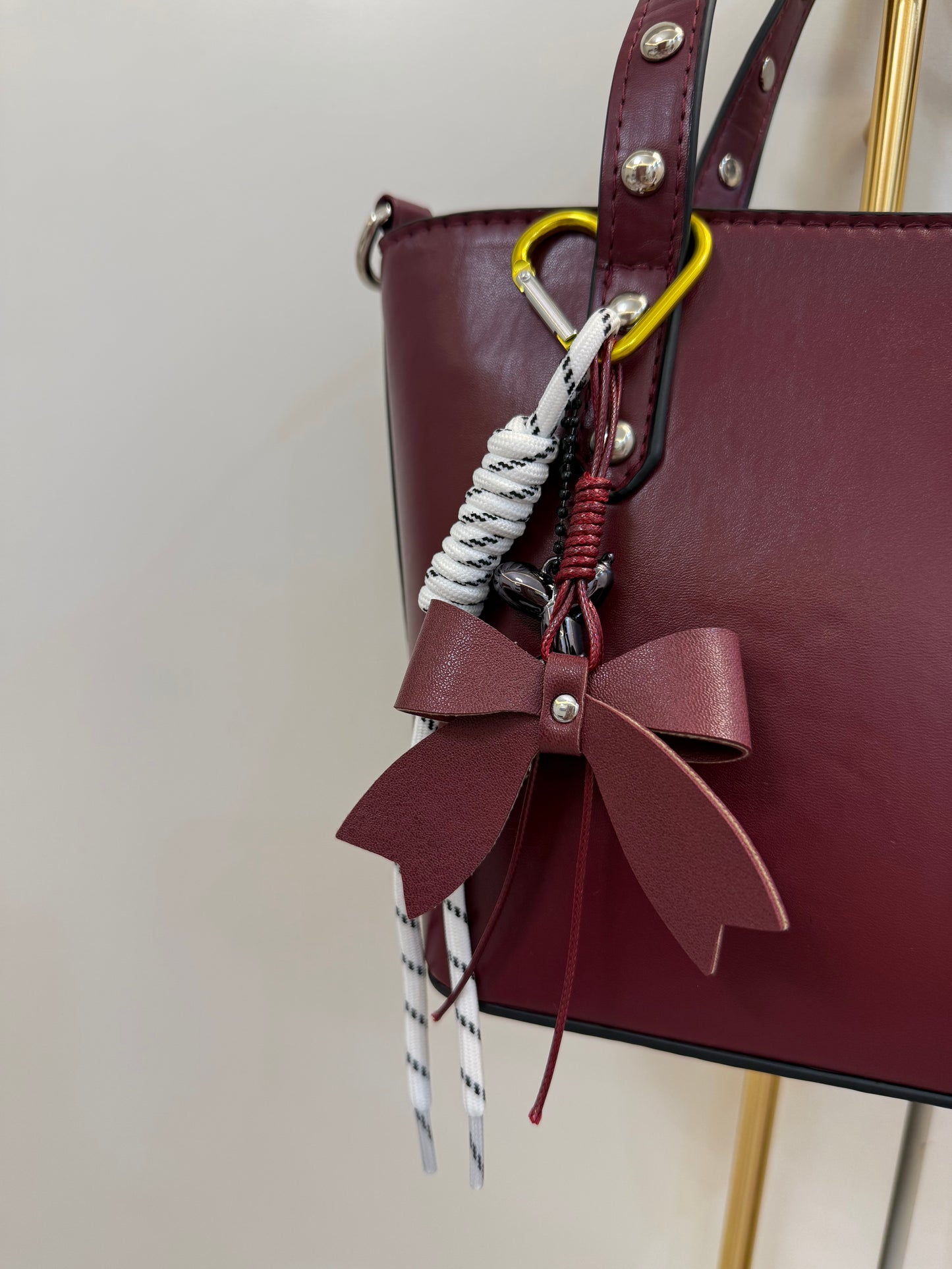 Burgundy bow